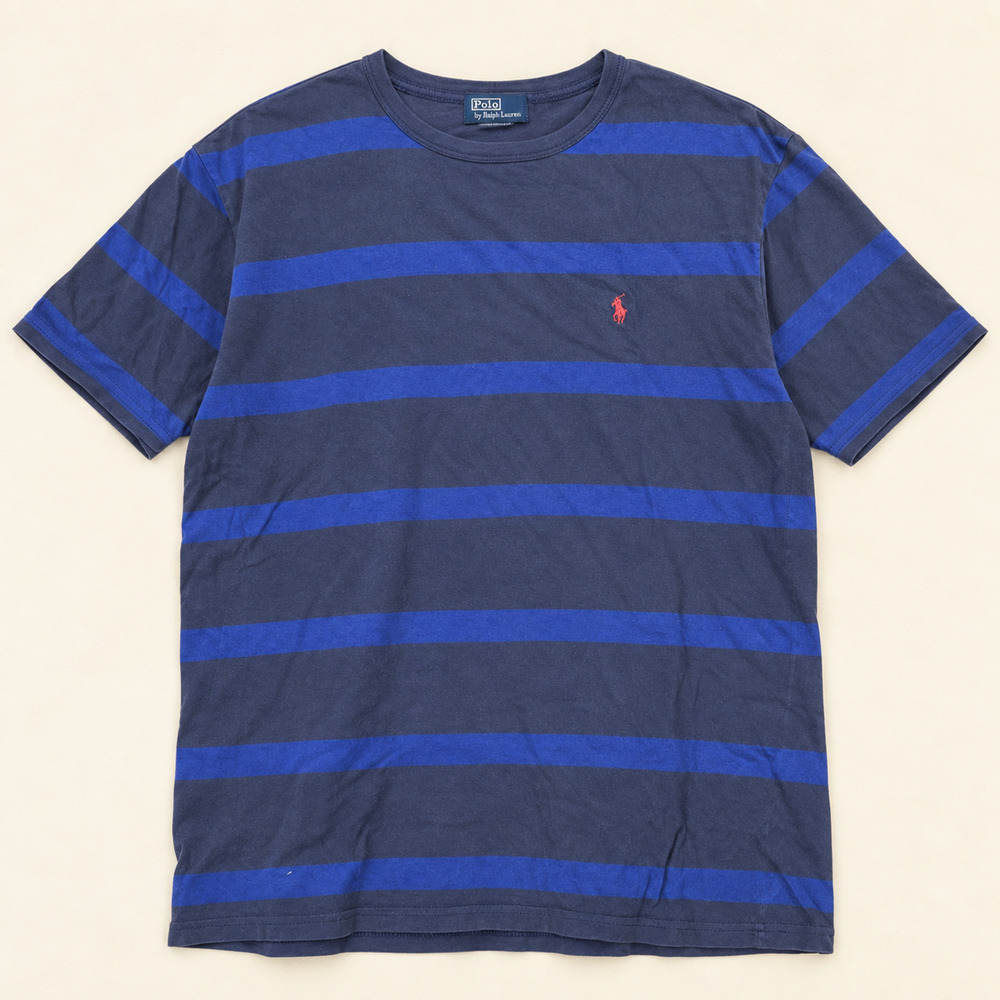 Polo Ralph Lauren Striped T-Shirt Navy Blue Red Pony XL